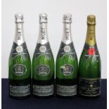 3 bts Moët et Chandon Silver Jubilee Cuvée 1977 vsl cdl 1 bt Moët et Chandon Dry Imperial 1981 Above