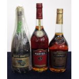 1 24 fl oz Rémy Martin Fine Champagne V.S.O.P. Cognac 70° proof 1 70-cl bt Martell V.S.O.P.