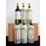 6 magnums Ch. Pichon Lalande 1992 owc Pauillac, 2me Cru Classé OT 1 hf/i.n, 5 i.n