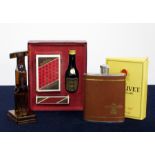 A Glenlivet Hip Flask A Screwpull Corkscrew A Martell VSOP miniature Cards and Dice Set