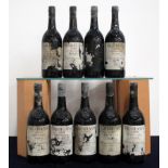 9 bts Grahams 1985 Vintage Port, 8 bs/sl cdl, 1 bs/dis, ID from from Button & Embossed capsule