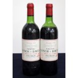 2 bts Ch. Lynch Bages 1982 Pauillac, 5me Cru Classé us, lms, 1 cork sl raised, sl split to capsule