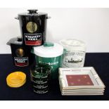 4 Ice Buckets (Gordons, Southern Comfort & Romanoff) 12 Ashtrays including Veuve Clicquot, Belle