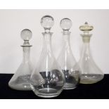 4 Assorted Decanters with Stoppers