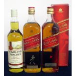 1 70-cl bt Highland Poacher Blended Scotch Whisky 40% 2 litre bts Johnnie Walker Red Label Blended