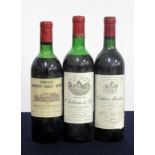 1 bt Ch. Larrivet-Haut-Brion 1966 Grand Cru de Graves us, sl bs 1 bt Ch. De Pez 1973 St- Estéphe ms,