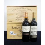 6 bts Baron La Rose V.V. 2014 owc Bordeaux 6 bts Ch. Prieuré Canteloup 2011 owc - split lid Côtes de