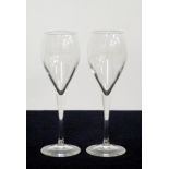 2 Champagne Flutes, Laurent Perrier etching