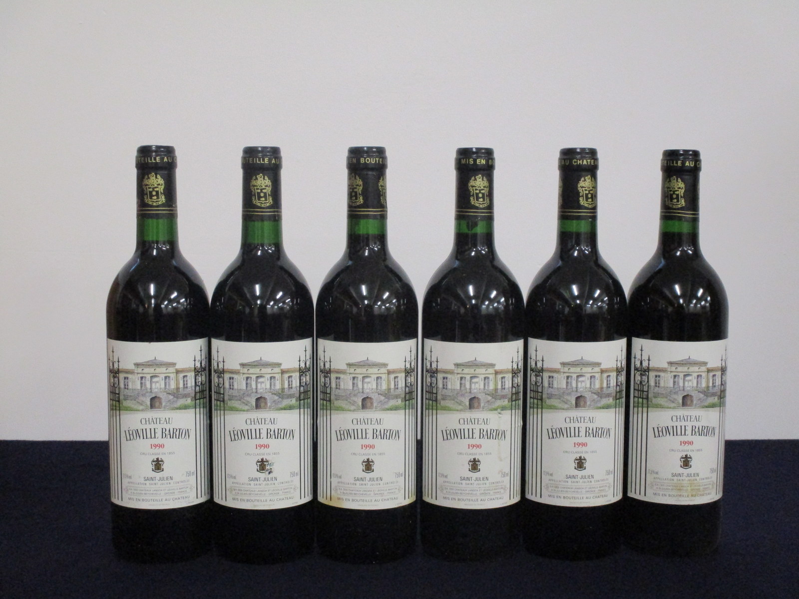 6 bts Ch. Léoville Barton 1990 owc (12 bt - missing lid) St-Julien 2me Cru Classé 3 hf, 1 hf/i.n,