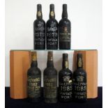 2 bts Real Vinicola 1979 Vintage Port i.n., vsl bs 1 bt Messias 1979 Vintage Cachâo sl bs, base of