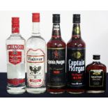 1 70-cl bt Smirnoff Premium Vodka 1 70-cl bt Vladivar Vodka 2 70-cl bts Captain Morgan The