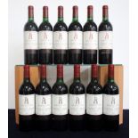 12 bts Ch. Latour 1986 Pauillac, 1er Cru Classé, 4 i.n, 2 vts, 4 ts, 1 us/ts, 1 ms, 1 vsl crusted