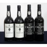 2 bts Warres 1991 Vintage Port 2 bts Croft 2000 Vintage Port Above four bottles