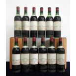 12 bts Ch. Lynch-Bages 1970 owc -damaged Pauillac, 5me Cru Classé Alexis Lichine slip label, 3 ts, 3