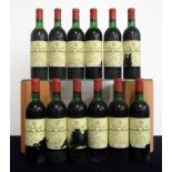 12 bts Ch. Léoville Poyferré 1970 owc- damaged St Julien 2me Cru Classé, 1 ts, 2 us/ts, 7 us, 1 ms/