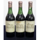 3 hf bts Ch. Haut-Brion 1959 Pessac (Graves), 1er Cru Classé, 2 x 5mm below top of button, 1 level