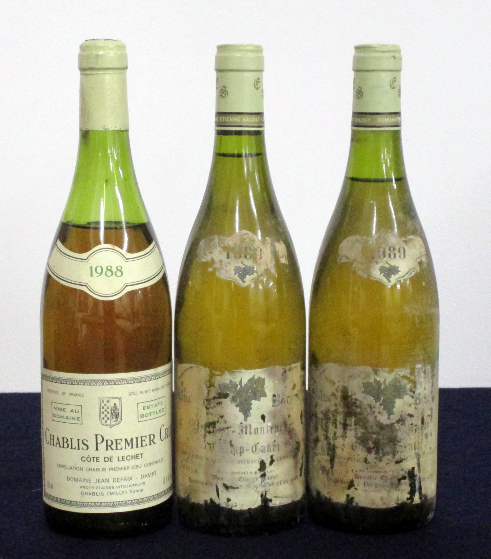 1 bt Chablis 1er Cru Côte de Lechet 1988 Dom Jean Defaix ls, sl foil damage 2 bts Puligny-Montrachet