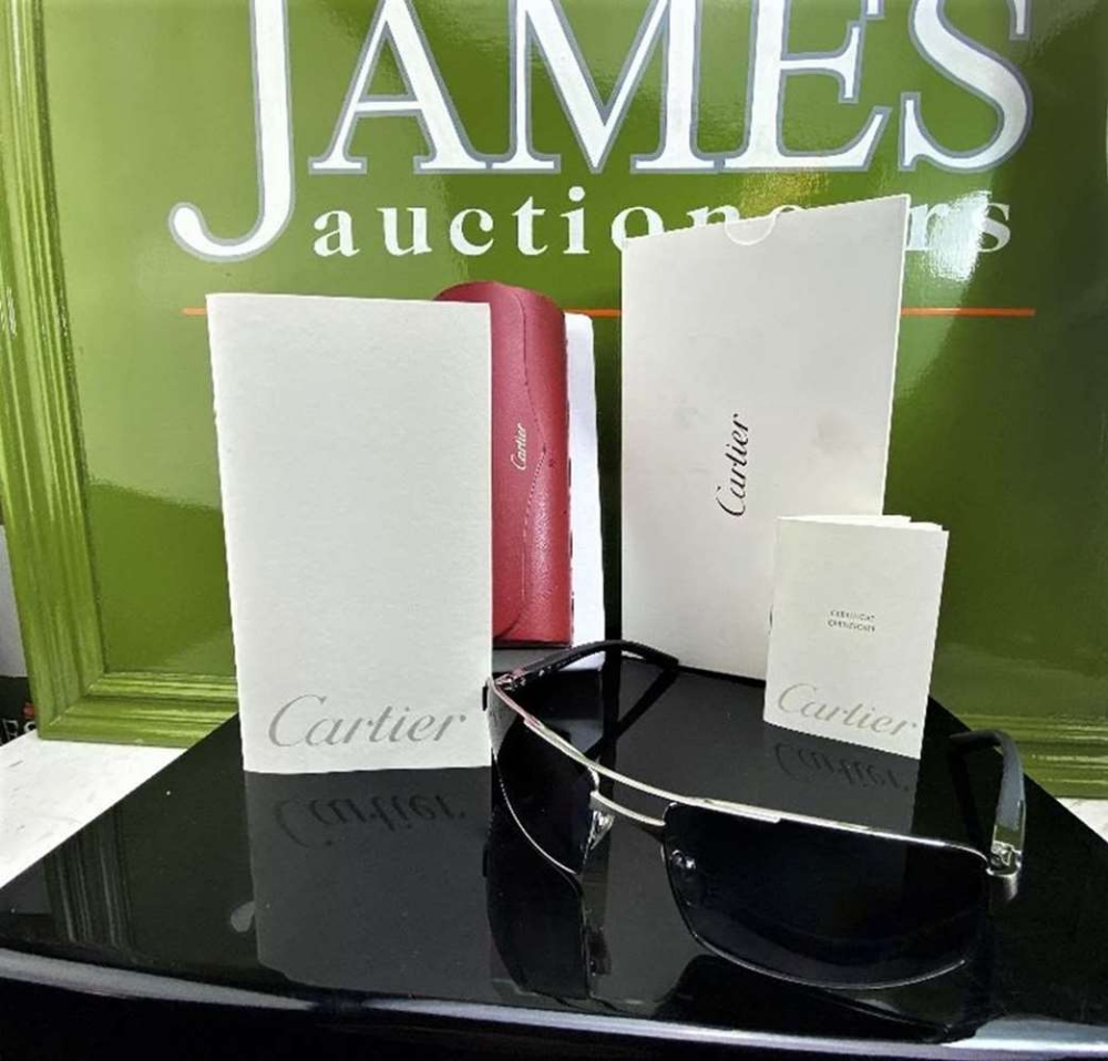 Cartier-Paris Gent`s Sunglasses Santos Edition - Image 5 of 6