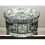 Hand Cut Mid Century Lead Crystal Storage Trinket/ Pot Jar