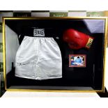 Muhammad Ali Signed Boxing Glove & Photo Vs Sonny Liston Montage