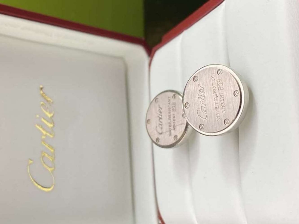 Cartier Sterling Silver Cufflinks "Water Resistant 925" Edition - Image 4 of 4