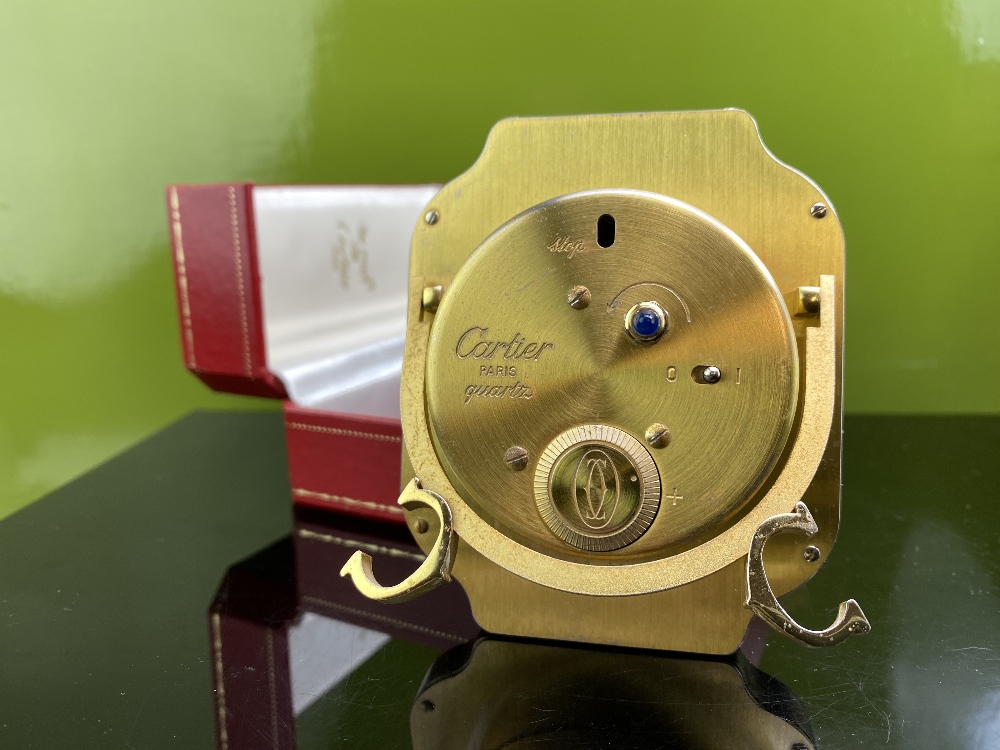 Cartier Paris Santos Gold Plated Desk Clock & Case - Image 2 of 4