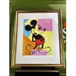 Andy Warhol "Mickey" Lithographic Ltd Edition Numbered - Ornate Framed