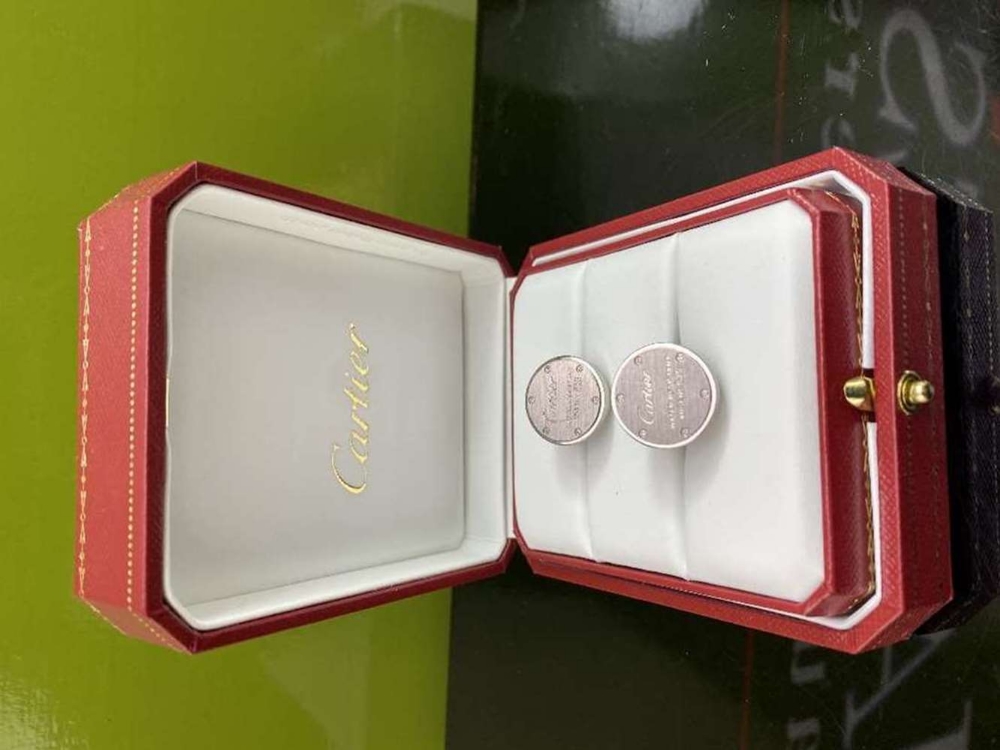 Cartier Sterling Silver Cufflinks "Water Resistant 925" Edition - Image 3 of 4