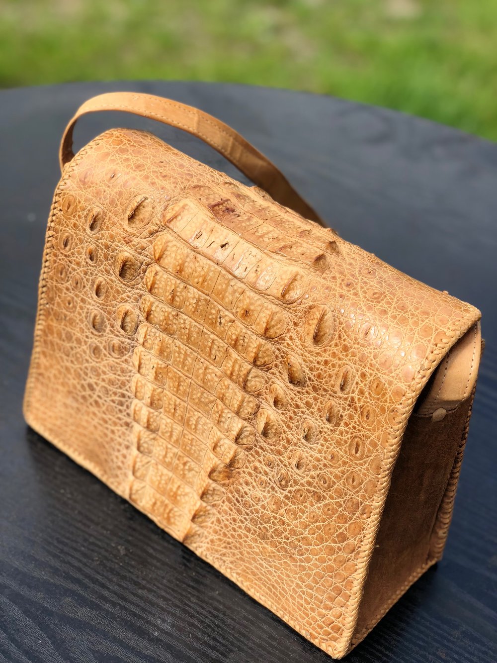 Vintage Genuine Crocodile Skin Handbag - Image 5 of 6