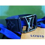 Louis Vuitton Hockenheim Bracelet Leather Monogram Silver Logo