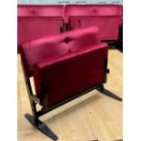 A Red Velvet 2 Seater Retro Industrial Style Cinema Seat - Pub Bistro Restaurant