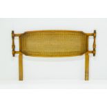 Vintage Ercol Beech Woven Cane Headboard