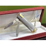 Must de Cartier Vintage Gold Plated/Silver Multi Purpose Pocket Knife