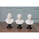 A. GIANNELLI Alabaster Busts - Bach, Beethoven and Mozart