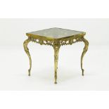 Mid Century Italian Rococo/Baroque Hollywood Regency Solid Cast Brass Side Table