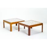 Pair G-Plan Teak Tiled Top End Tables