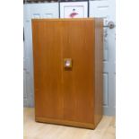 Uniflex Furniture Mid Century Vintage Teak Fitted Gentleman's Wardrobe Armoire