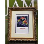 Andy Warhol 1984 " Frog" Numbered Lithograph, Plate Signed. Ornate framed.