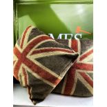 Pair Of Vintage Silk Cotton Union Jack Cushions