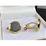 Montblanc Meisterstuck Gold Plated & Onyx Cufflinks