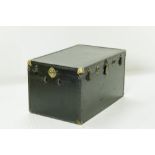 Vintage Brass Bound Steamer Trunk