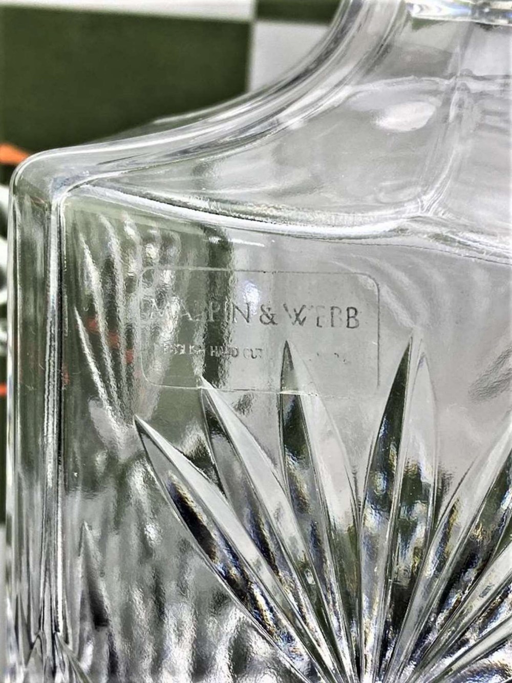 Mappin and Webb Square Shaped English Hand Cut Crystal Decanter - Image 2 of 3