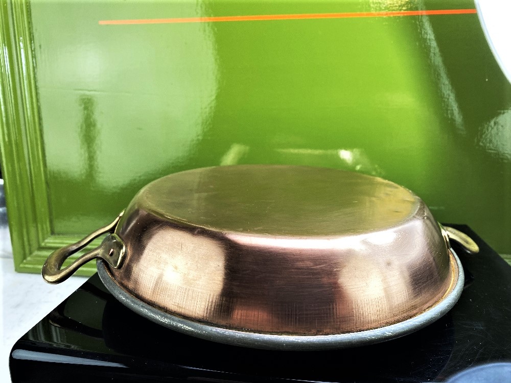 Large French Vintage Lined Copper Gratin Pan - Image 2 of 3