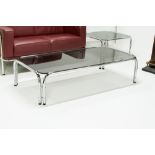 Tim Bates For Pieff Of Worcester Mid Century Modern Chrome Glass Coffee Table