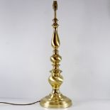 Vintage Mid Century Brass Column Table Lamp