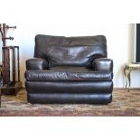 A Danish Design Black Leather Lounge Club Armchair