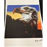 Andy Warhol Numbered Lithograph 'Bald Eagle' #93/100 Ltd Edition & Ornate Framed.