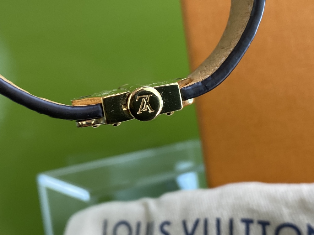 Louis Vuitton Classic Gold Plated Nano Monogram Bracelet - Image 3 of 6