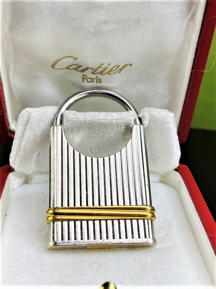 Cartier Vintage Must De Edition Two-Toned Gold & Silver Key Ring / Padlock Edition - Image 3 of 4