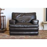 Danish Design Black Leather Lounge Club Armchair